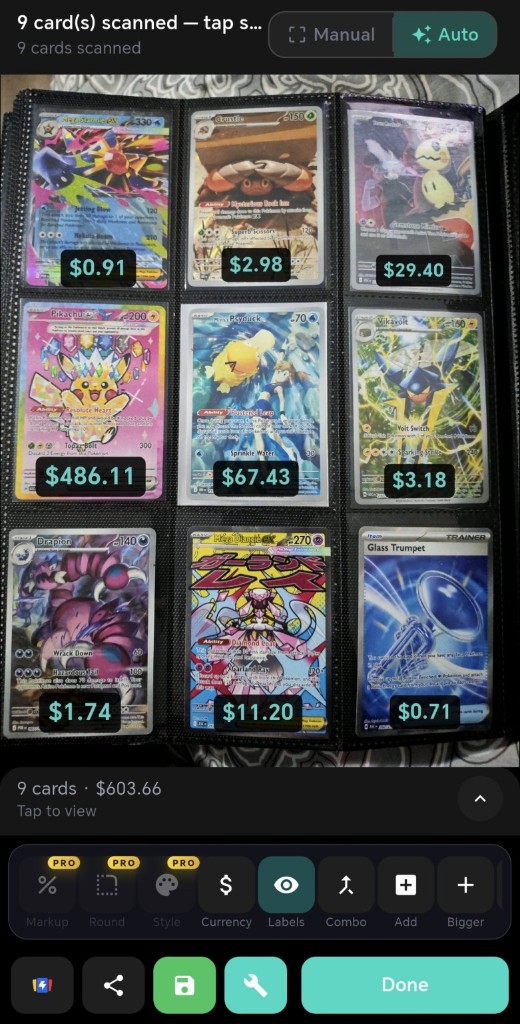 Review mode with price labels