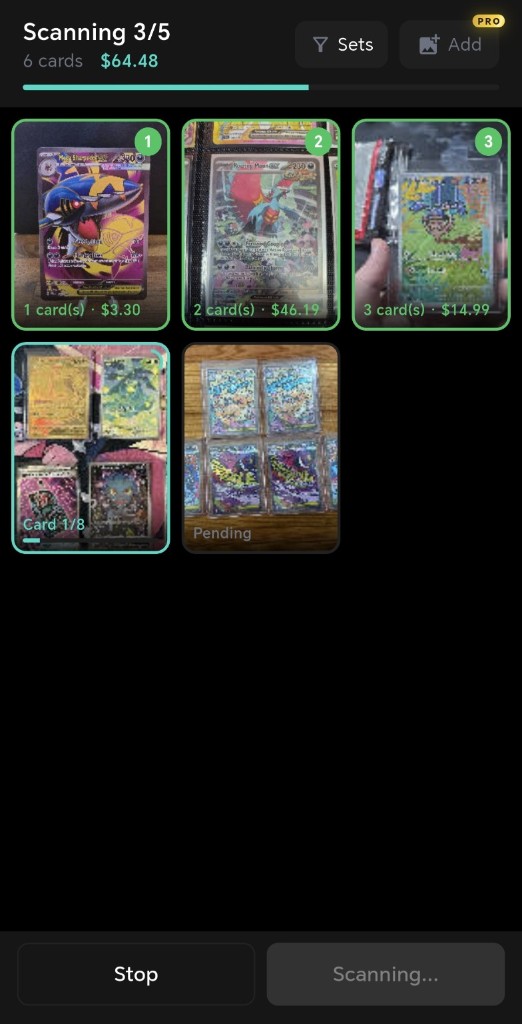 Bulk scanning cards